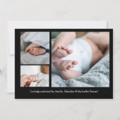 Faire-part Unique Elegant Baby Boy Photo Collage Birth (Dos)