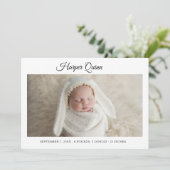 Faire-part Unique Elegant Baby Boy Photo Collage Birth (Debout devant)