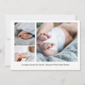 Faire-part Unique Elegant Baby Boy Photo Collage Birth  (Dos)