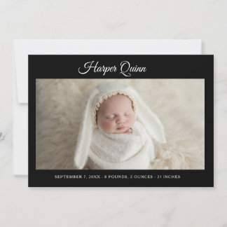 Faire-part Unique Elegant Baby Boy Photo Collage Birth