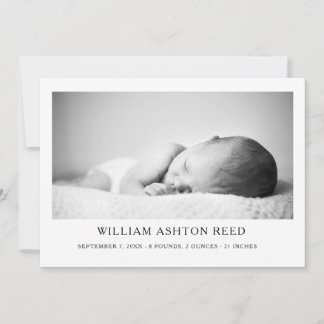 Faire-part Unique Elegant Baby Boy Photo Collage Birth