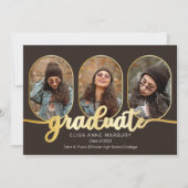 Faire-part Unique Oblong 4 Photo Collage 2023 Graduation (Devant)