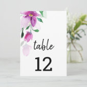Faire-part Uniquité Des Fleurs D'Aquarelle Violet (Debout devant)