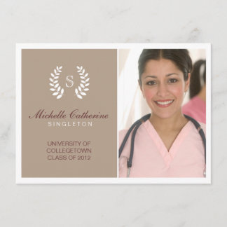 Faire-part universitaire Brown et blanc