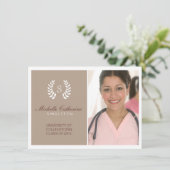 Faire-part universitaire Brown et blanc (Debout devant)