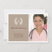 Faire-part universitaire Brown et blanc (Devant)
