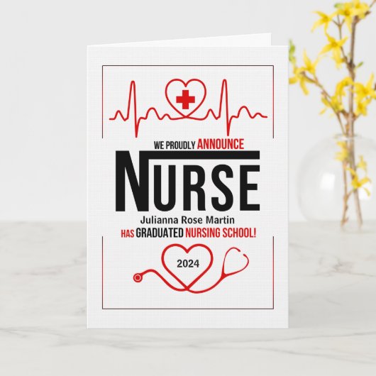 Faire-part universitaire de l'école de soins infir (Fleur jaune)