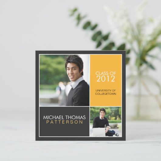 Faire-part universitaire moderne de bloc (Debout devant)