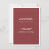 Faire-part universitaire Red & White (Dos)