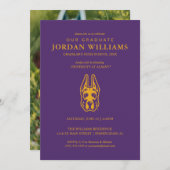 Faire-part Université d'Albany Chef de la mascotte Great Dane (Devant / Derrière)