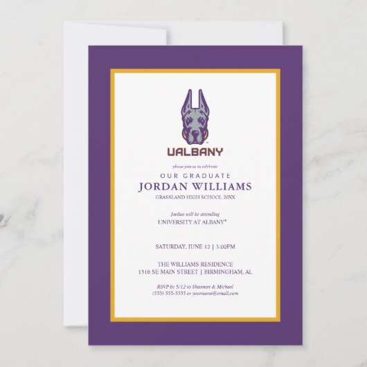 Faire-part Université d'Albany Great Danes (Devant)