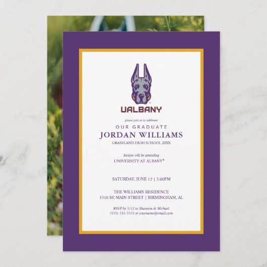 Faire-part Université d'Albany Great Danes (Devant / Derrière)