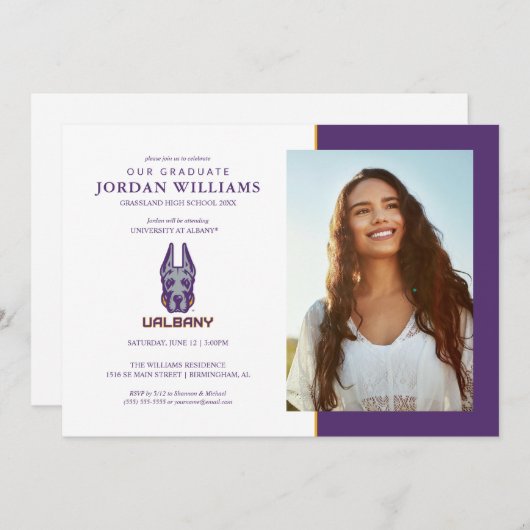 Faire-part Université d'Albany Great Danes (Devant / Derrière)