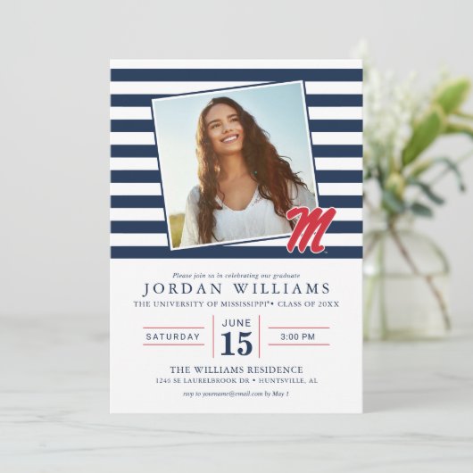 Faire-part Université du Mississippi | Script M (Debout devant)
