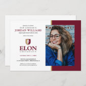 Faire-part Université Elon (Devant / Derrière)