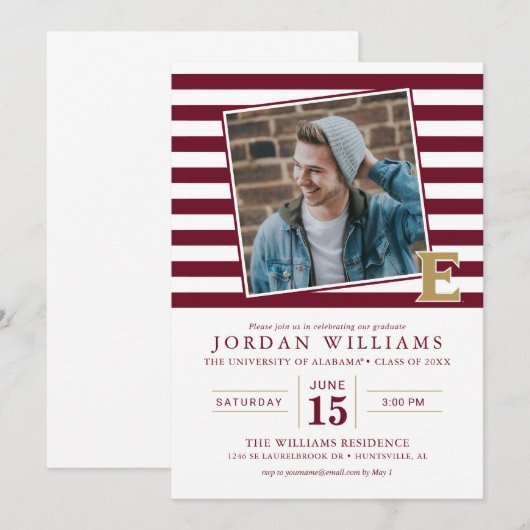 Faire-part Université Elon (Devant / Derrière)