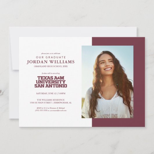 Faire-part Université Texas A&M-San Antonio (Devant)