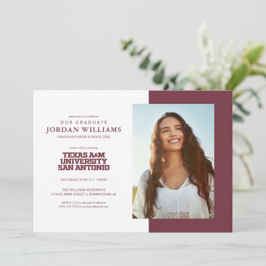 Faire-part Université Texas A&M-San Antonio (Debout devant)