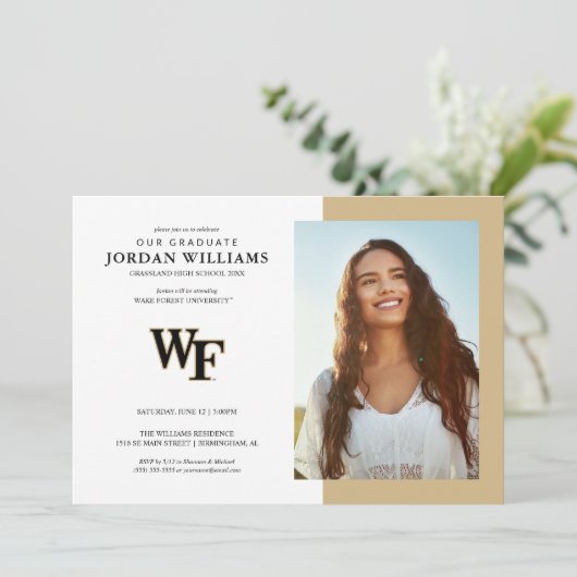 Faire-part Université Wake Forest | WF (Debout devant)