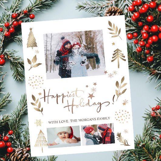 Faire-part Vacances les plus heureux Stars Pine Tree Photo