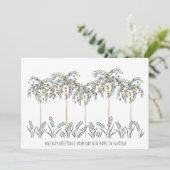 Faire-part Vacances - Lumières de Noël sur Palmiers (Debout devant)