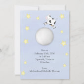 Faire-part Vache d'aquarelle simple bébé sautée au-dessus de  (Dos)