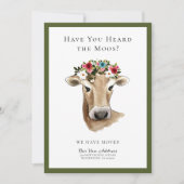 Faire-part Vache mignonne simple Nous avons déplacé une nouve (Devant)