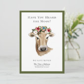 Faire-part Vache mignonne simple Nous avons déplacé une nouve (Debout devant)