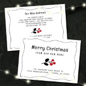 Faire-part Vague Bordure Rouge Berries Holiday Moving