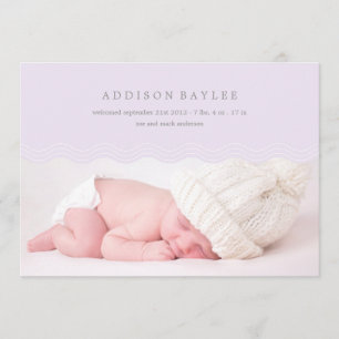FAIRE-PART VAGUES DE LILAS   ANNONCE DE NAISSANCE