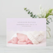 FAIRE-PART VAGUES DE LILAS | ANNONCE DE NAISSANCE (Debout devant)