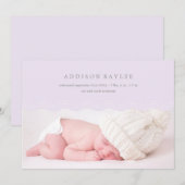 FAIRE-PART VAGUES DE LILAS | ANNONCE DE NAISSANCE (Devant / Derrière)