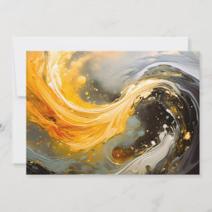 Faire-part Vagues modernes en marbre abstrait doré