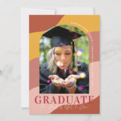 Faire-part Vagues modernes | Photo simple d'un diplôme en arc (Devant)