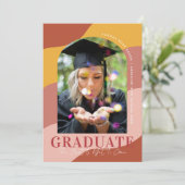 Faire-part Vagues modernes | Photo simple d'un diplôme en arc (Debout devant)