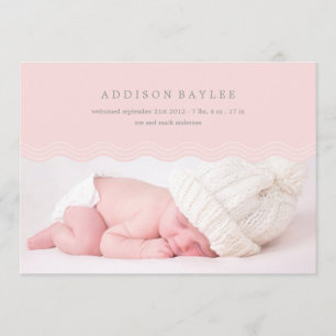 FAIRE-PART VAGUES ROSES ANNONCE DE NAISSANCE