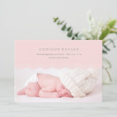 FAIRE-PART VAGUES ROSES | ANNONCE DE NAISSANCE (Debout devant)
