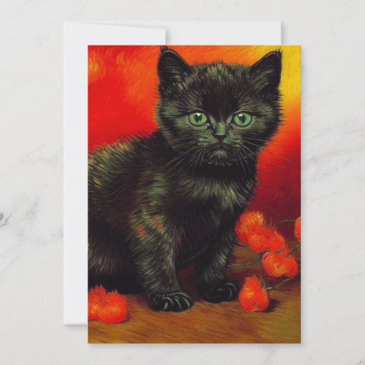 Faire-part Van Gogh Black Kitten (Devant)