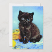 Faire-part Van Gogh Black Kitten avec fils (Devant)