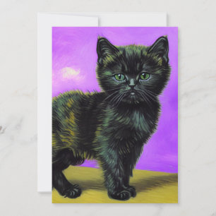 Faire-part Van Gogh Style Cat