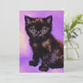 Faire-part Van Gogh Style Chat pourpre (Debout devant)