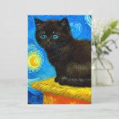 Faire-part Van Gogh Style Starry Night Cat (Debout devant)