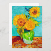 Faire-part Van Gogh Sunflowers (Devant / Derrière)