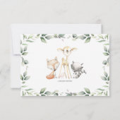 Faire-part Végétation Bois Animaux Nouveau bébé Garçon Photo (Dos)
