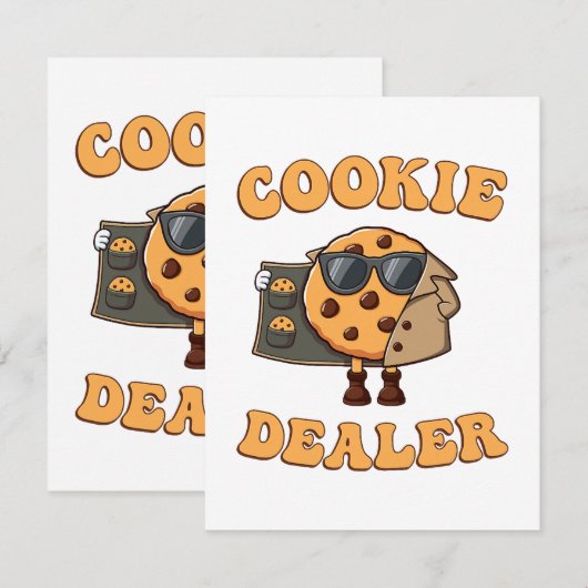 Faire-part Vendeur de biscuits drôle de cuisson (Devant / Derrière)