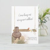 Faire-part Venez Accrocher Boho Chic Garden Swing Moving (Debout devant)