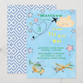 Faire-part Venez Voler Avec Moi Avions Boy Anniversaire Fête (Devant / Derrière)
