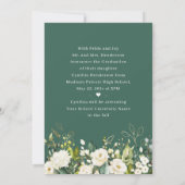 Faire-part Verdure Rose blanche Florale Graduation (Dos)