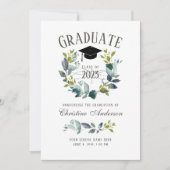 Faire-part Verdure rustique Wreath Black Grad Casquette Grad  (Devant)