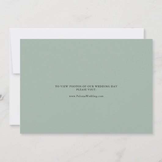 Faire-part Verdure Tropical Moderne Calligraphie Elopement (Dos)